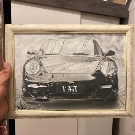 Retrato de Porsche pintado à mão — CENARTS