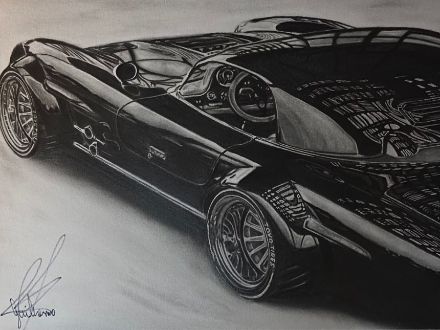 Retrato de Shelby Cobra pintado à mão — CENARTS
